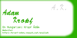 adam kropf business card