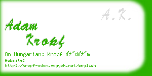 adam kropf business card